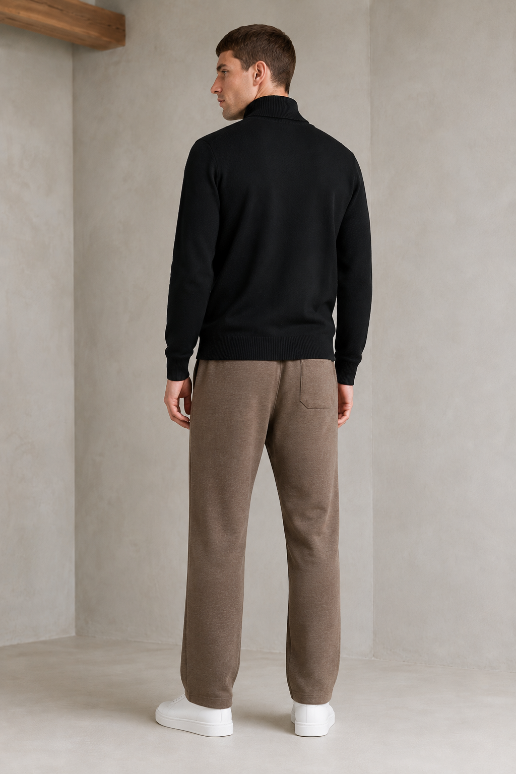 Men’s Black Vislon Mock Neck Sweater – Regular Fit Full Sleeve Winter Pullover