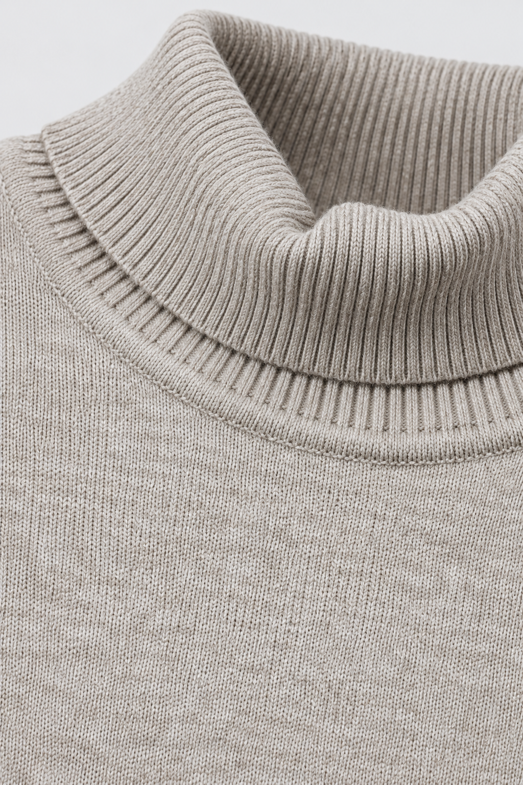 Men’s khakhi Melange Cotton Turtleneck Sweater – Regular Fit Full Sleeve Knitted Pullover