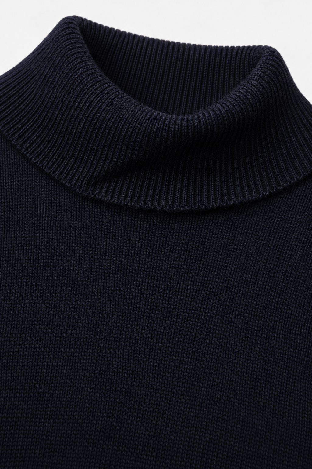 Men’s Navy Cotton Turtleneck Sweater – Regular Fit Full Sleeve Knitted Pullover