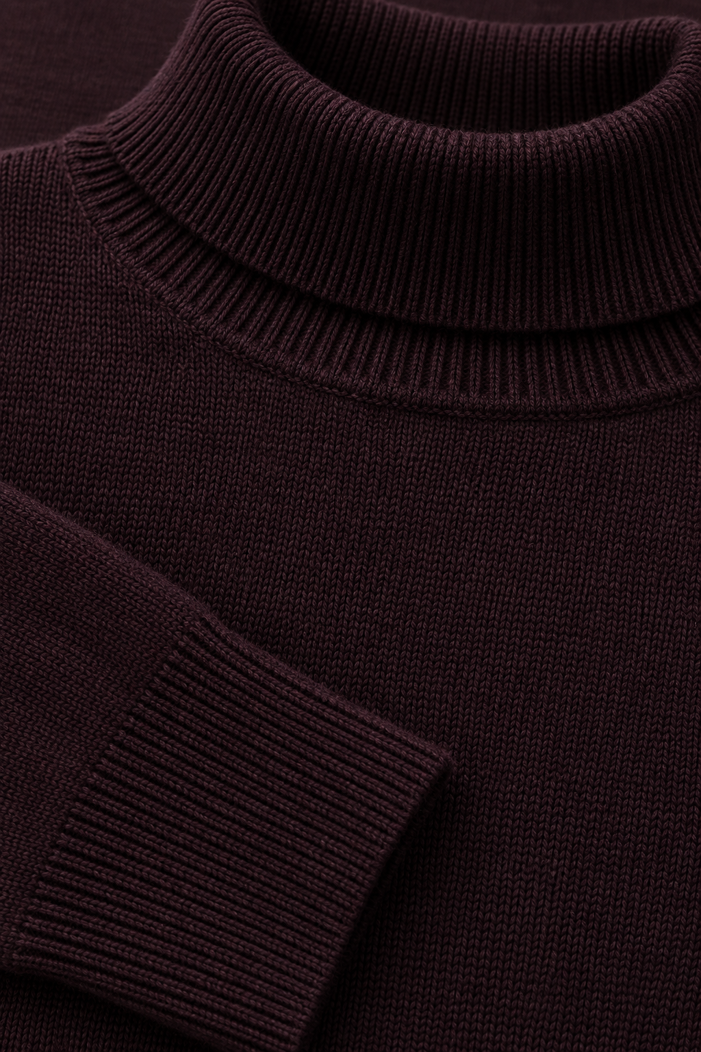 Men’s Wine Cotton Turtleneck Sweater – Regular Fit Full Sleeve Knitted Pullover