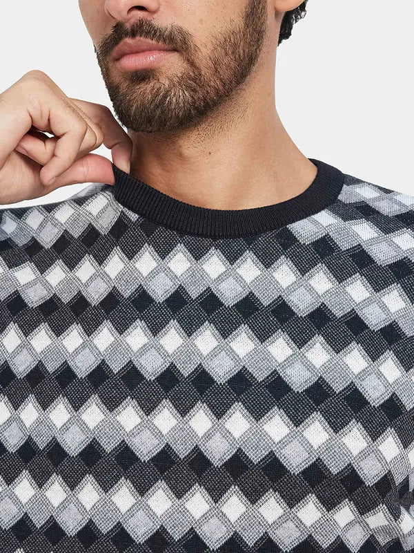 Mettle Geometric Printed Cotton Pullover