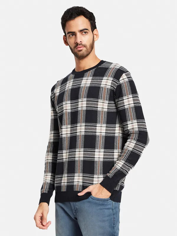 Checked Cotton Pullover