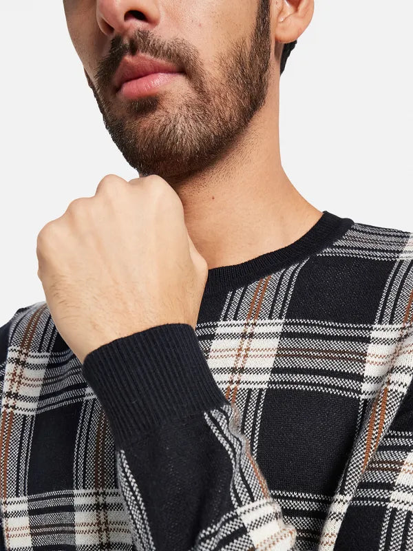 Checked Cotton Pullover