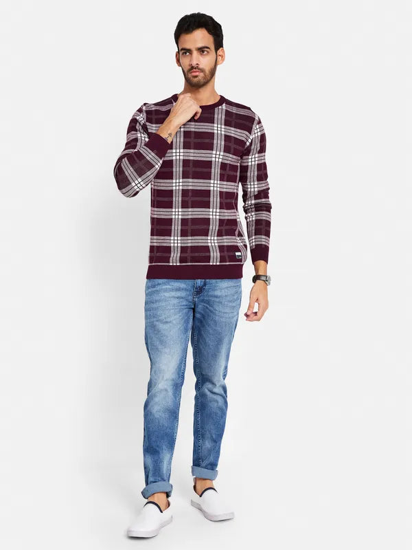 Checked Cotton Pullover