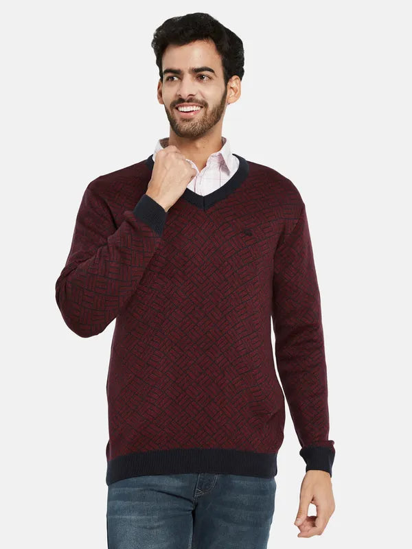 Mettle Checked Long Sleeves Acrylic Pullover