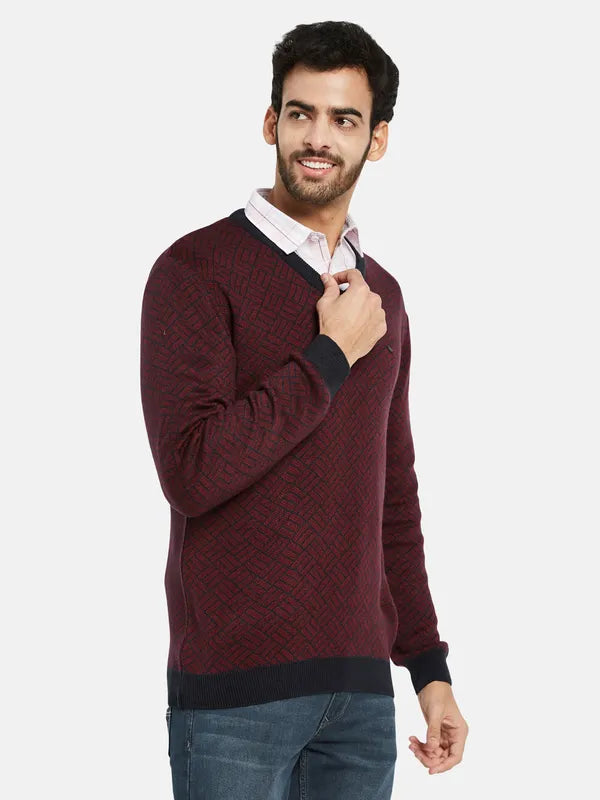 Mettle Checked Long Sleeves Acrylic Pullover