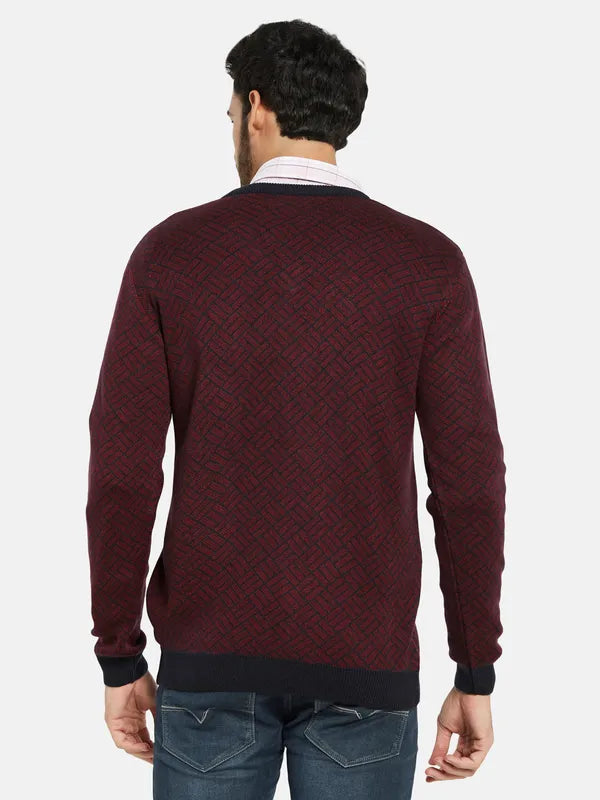 Mettle Checked Long Sleeves Acrylic Pullover