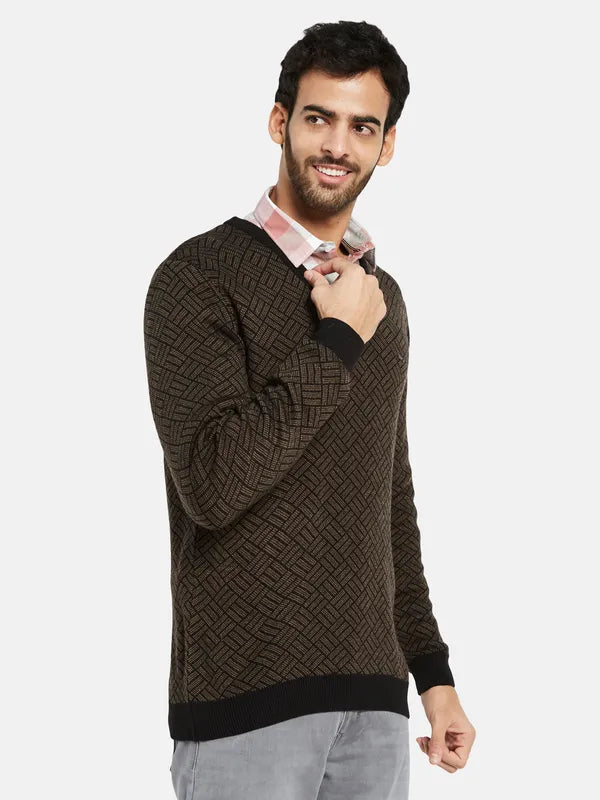 Mettle Men Brown Checked Pullover