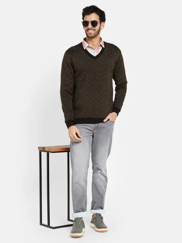 Mettle Men Brown Checked Pullover