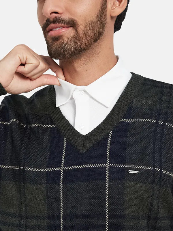 Mettle Checked Acrylic Pullover