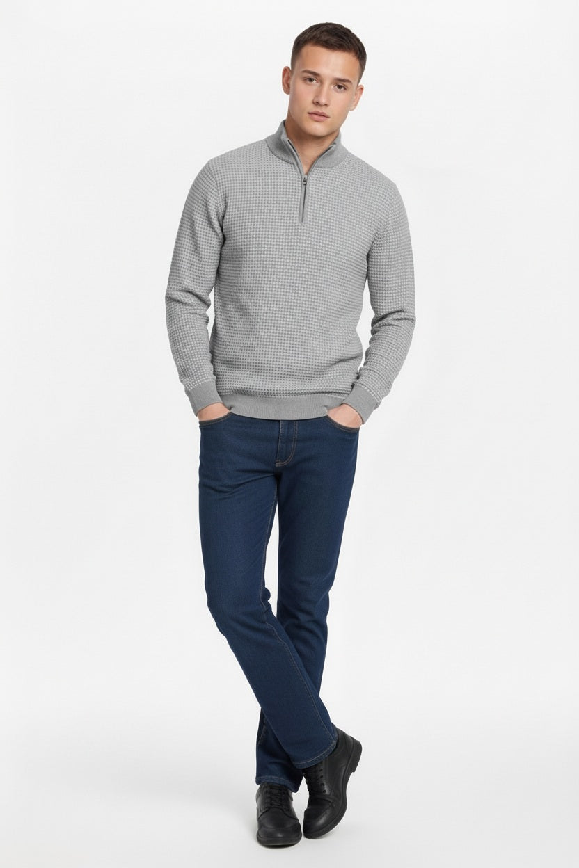 Men Solid High Neck Sweater