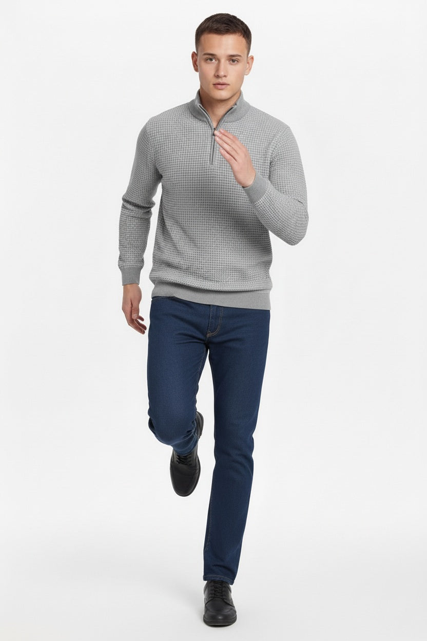 Men Solid High Neck Sweater