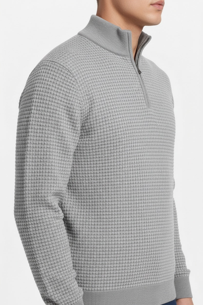 Men Solid High Neck Sweater