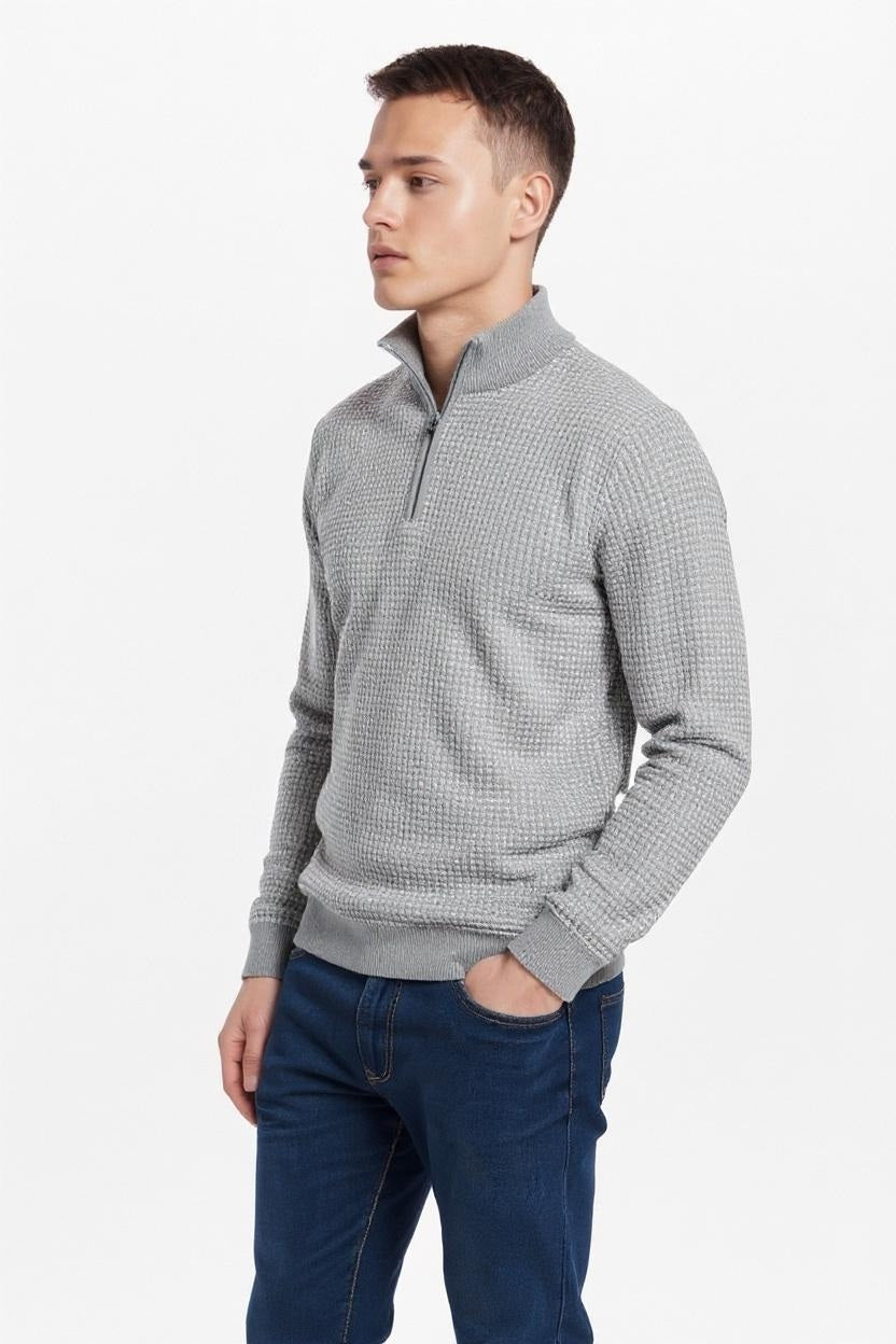 Men Solid High Neck Sweater
