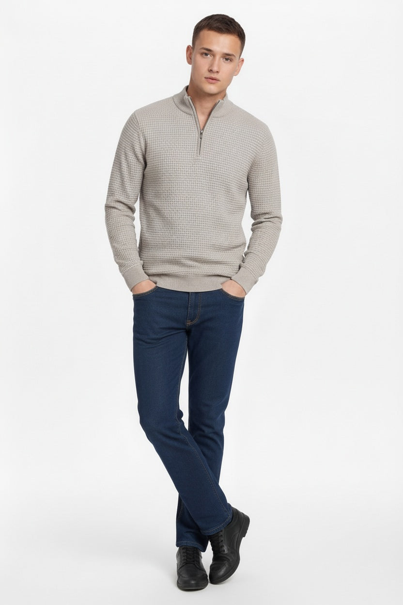 Men Solid High Neck Sweater