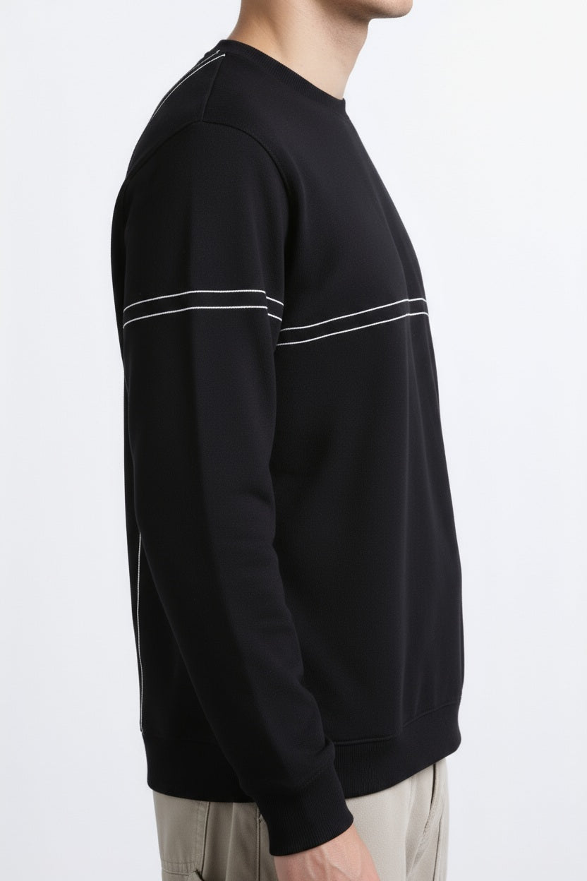 Men Striped Round Neck Pullover Sweater