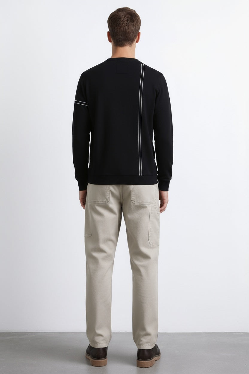 Men Striped Round Neck Pullover Sweater