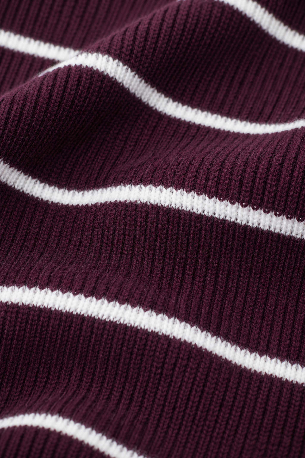 Men’s Dark Wine Cotton Striped Sweater – Regular Fit Crew Neck Full Sleeve Knitted Pullover