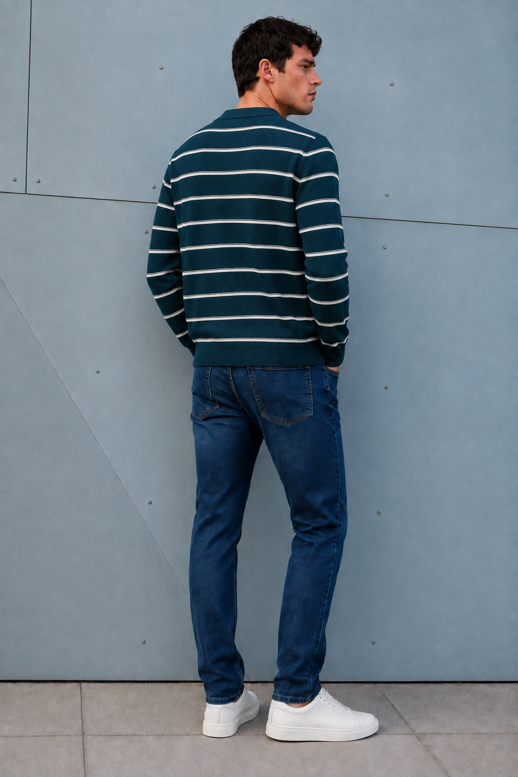 Men’s Pacific Vislon Striped Crew Neck Sweater – Regular Fit Full Sleeve Winter Pullover