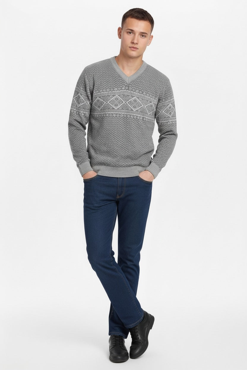 Men Graphic Round Neck Sweater