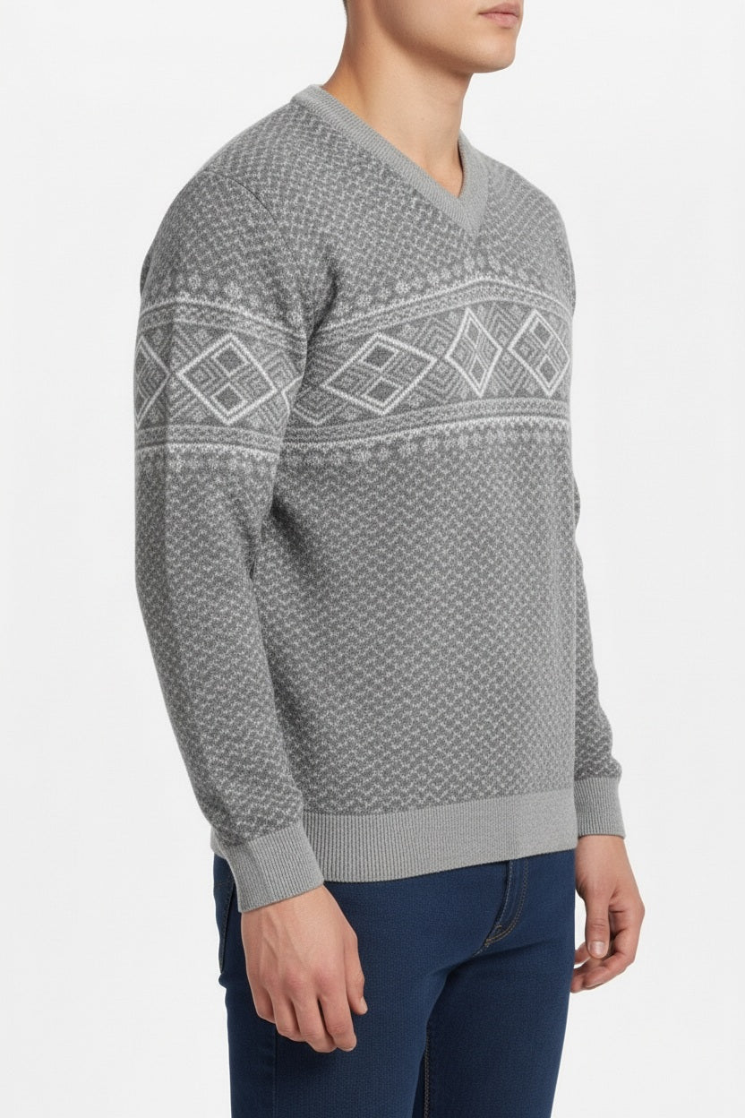 Men Graphic Round Neck Sweater