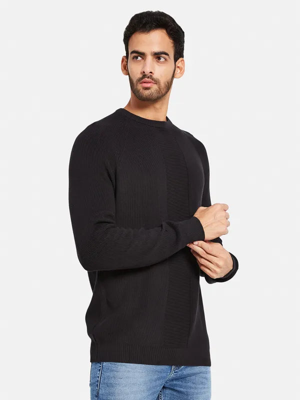 Ribbed Long Sleeves Cotton Pullover