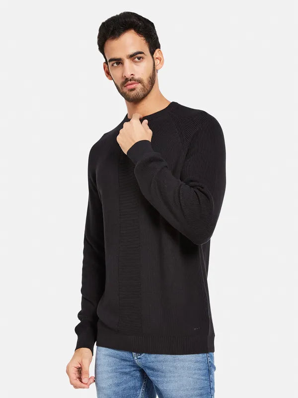 Ribbed Long Sleeves Cotton Pullover