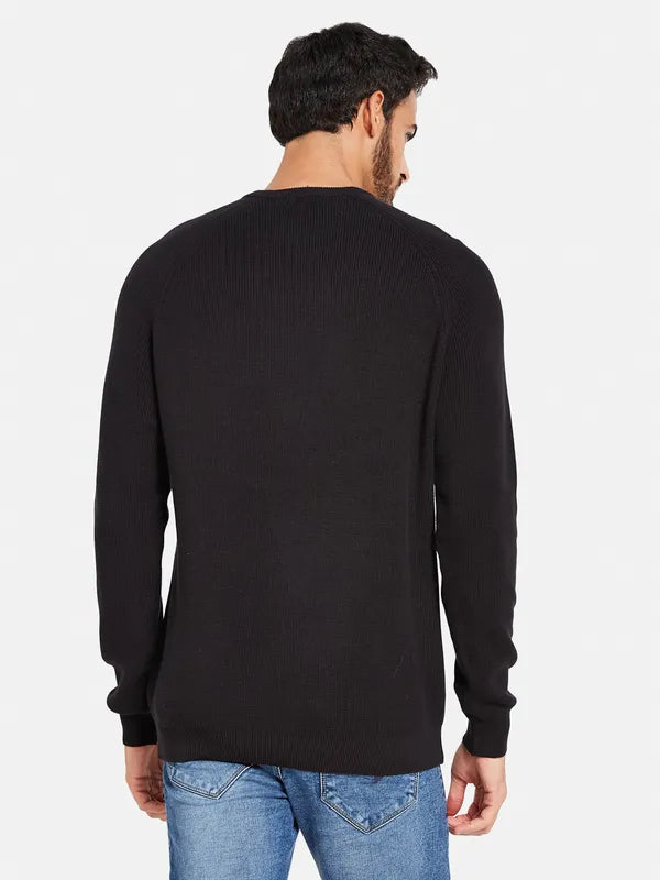 Ribbed Long Sleeves Cotton Pullover