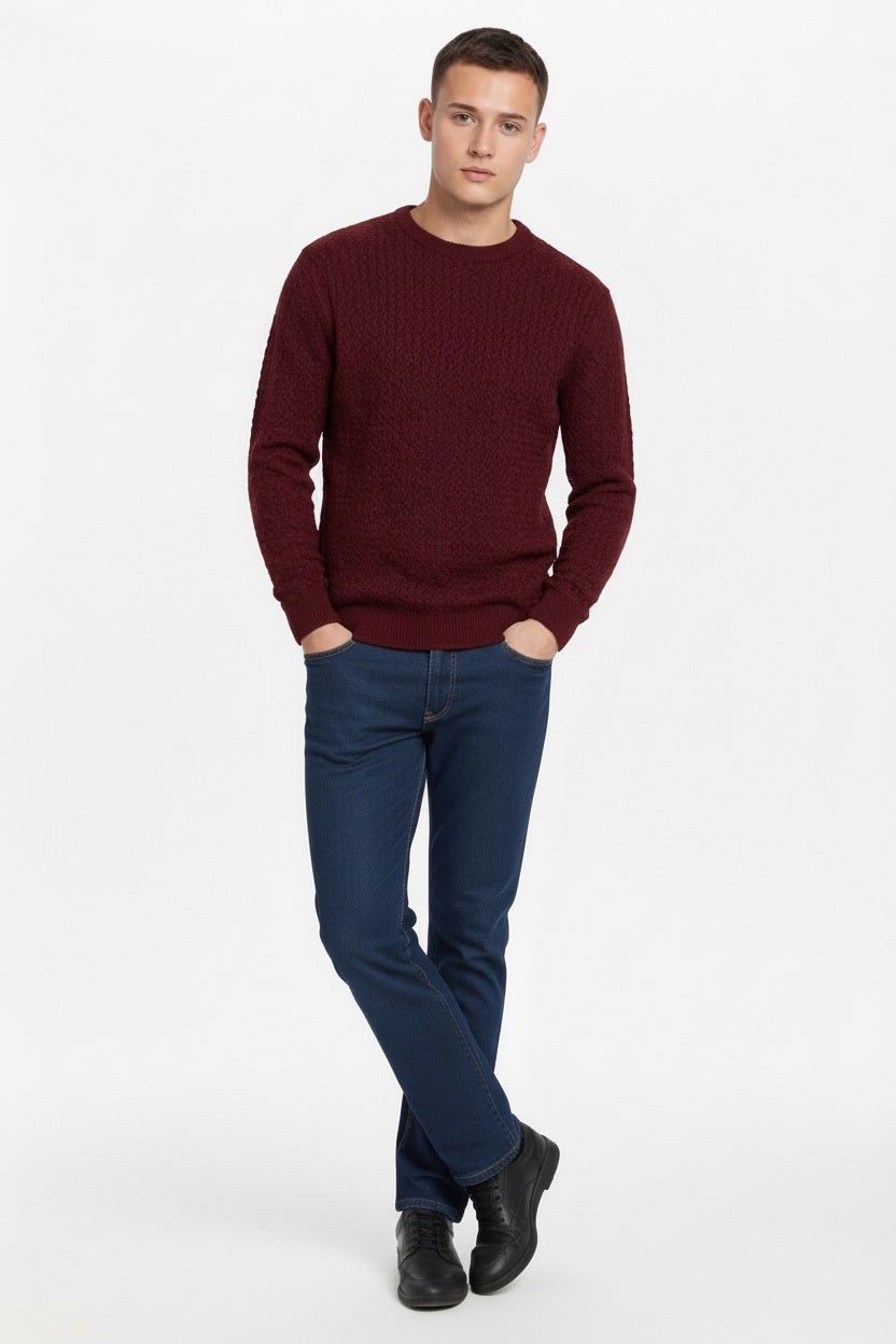 Men Solid Round Neck Sweater