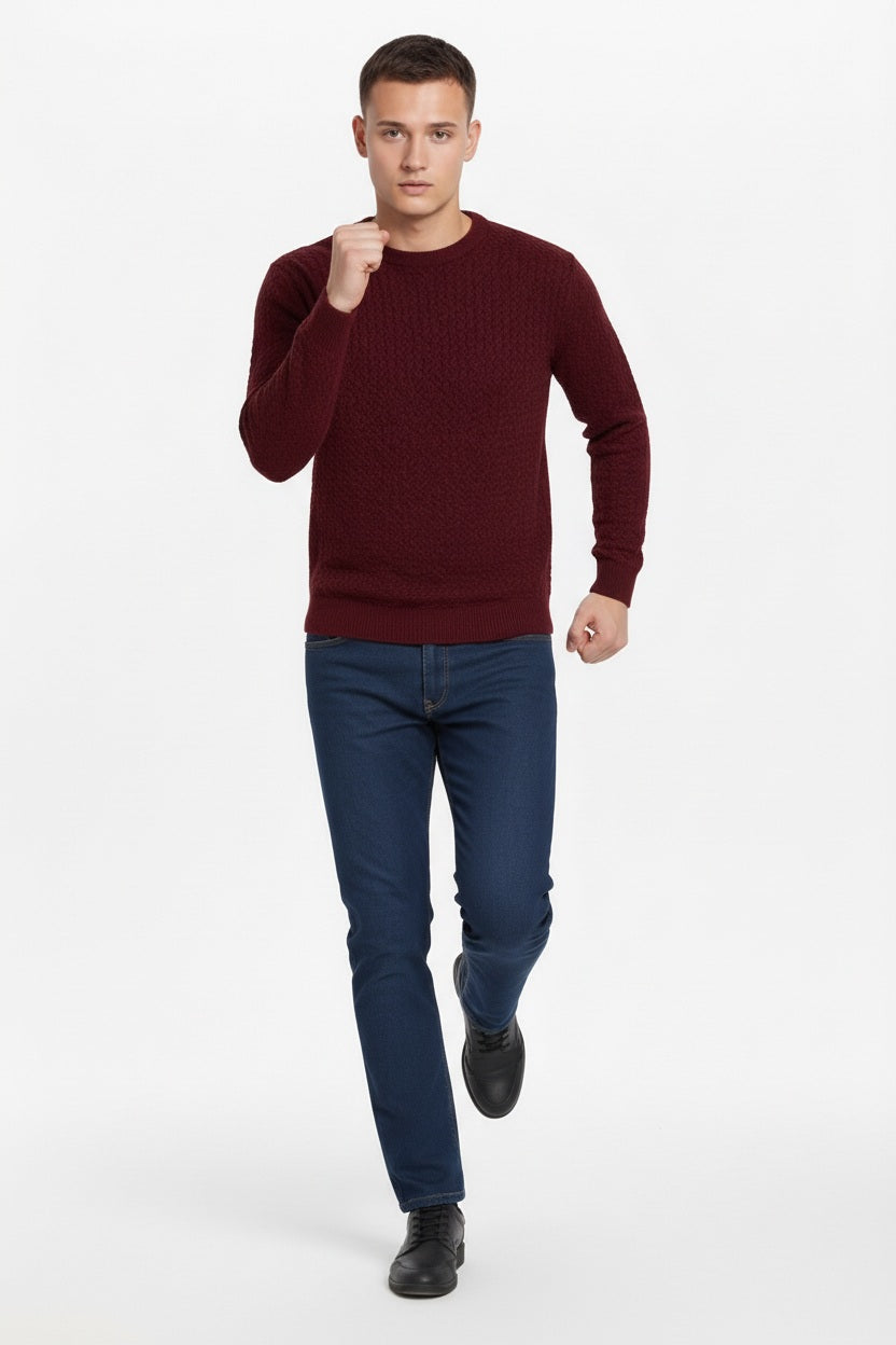 Men Solid Round Neck Sweater