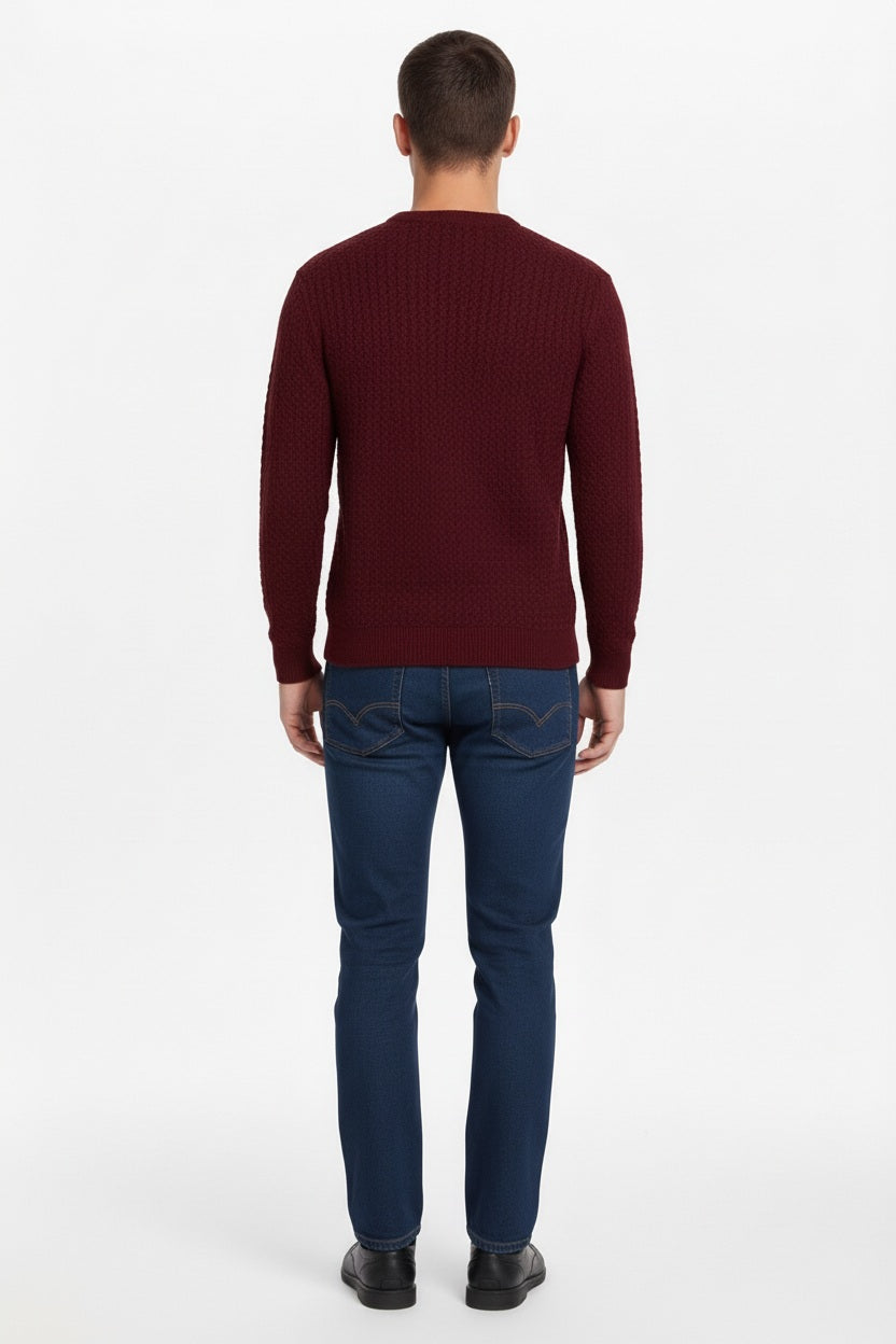 Men Solid Round Neck Sweater
