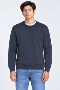 Men’s Regular Fit Cotton Crew Neck Sweater – Charcoal