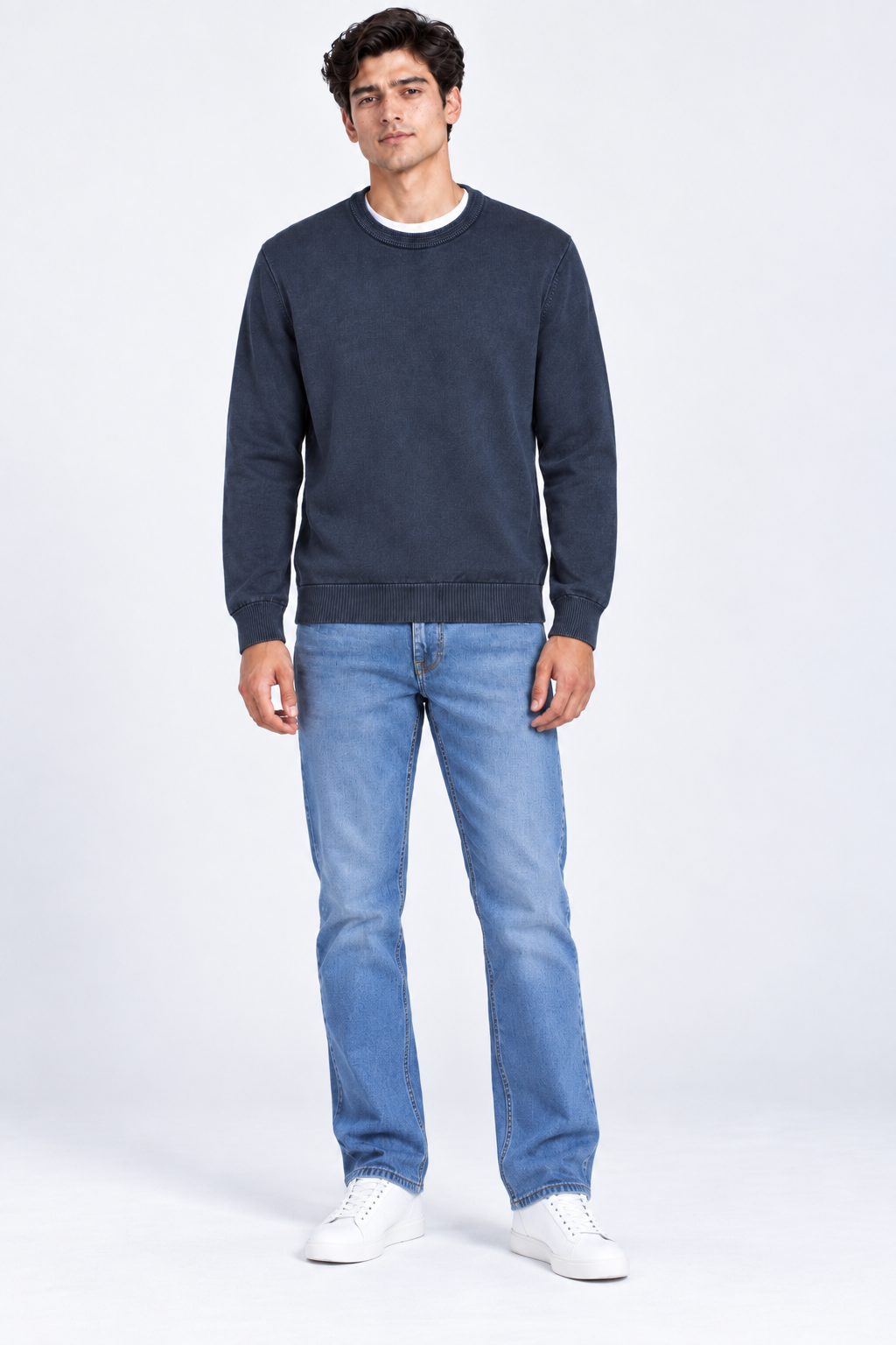 Men’s Regular Fit Cotton Crew Neck Sweater – Charcoal