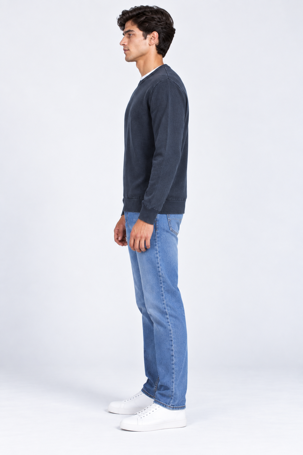 Men’s Regular Fit Cotton Crew Neck Sweater – Charcoal