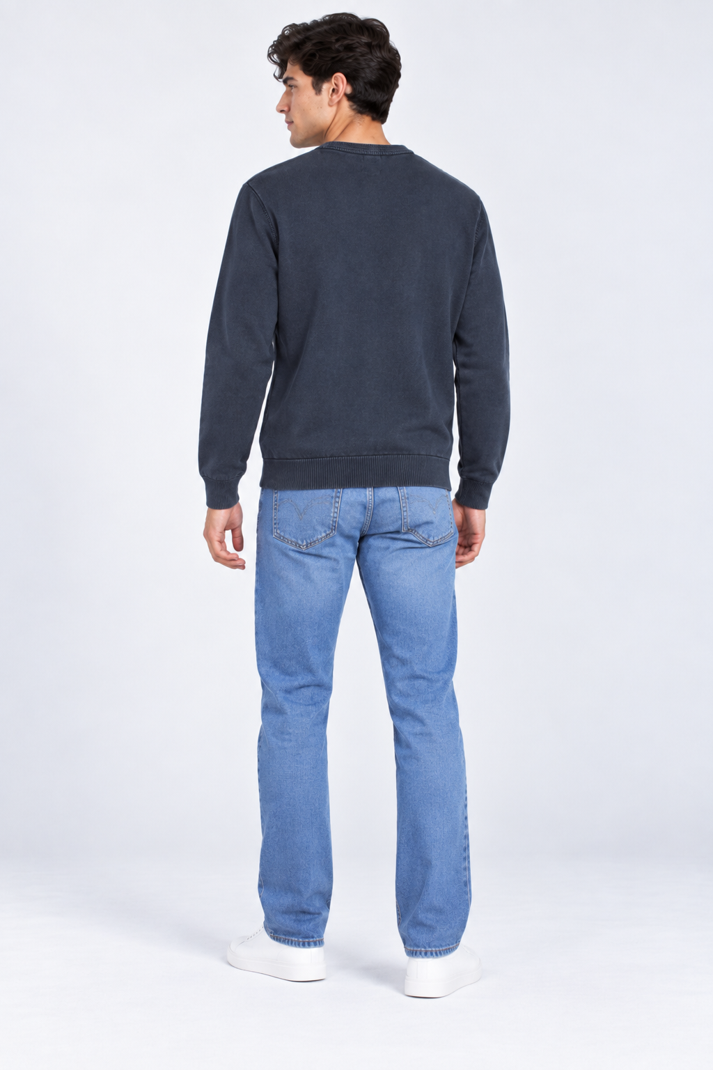 Men’s Regular Fit Cotton Crew Neck Sweater – Charcoal