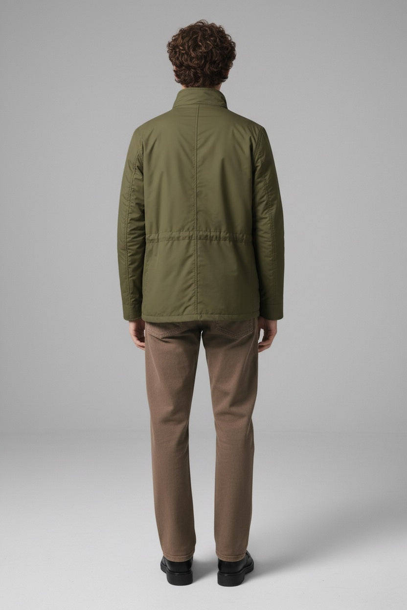 Men Dark Olive Lightweight Woven Jacket
