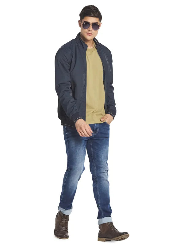 Mettle Men Navy Blue Bomber Jacket