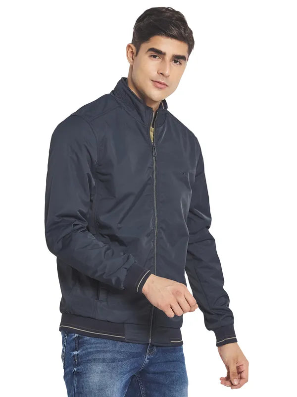 Mettle Men Navy Blue Bomber Jacket