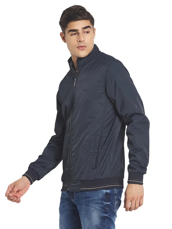 Mettle Men Navy Blue Bomber Jacket