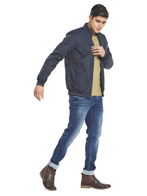 Mettle Men Navy Blue Bomber Jacket