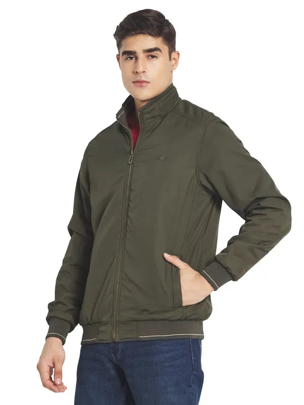 Mettle Men Olive Green Bomber Jacket