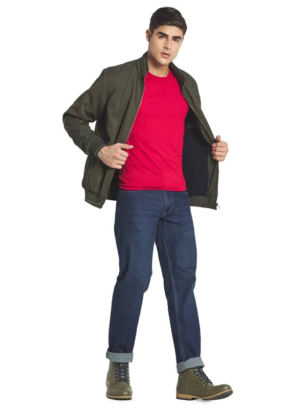 Mettle Men Olive Green Bomber Jacket