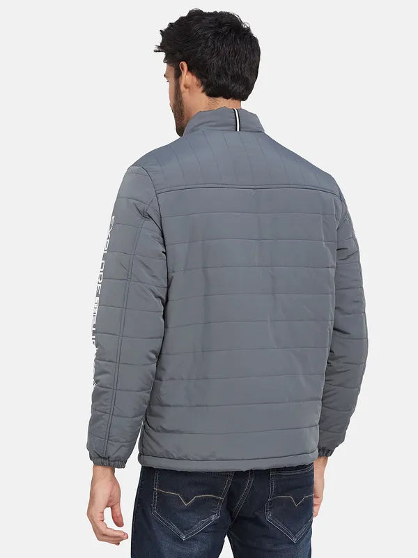 Mettle Colourblocked Mock Collar Padded Jacket