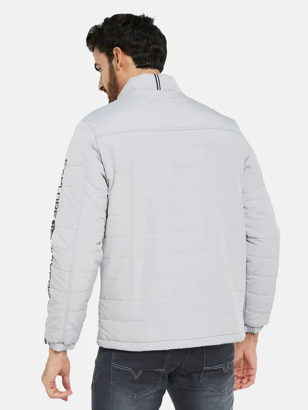 Mettle Men Grey Colourblocked Bomber Jacket