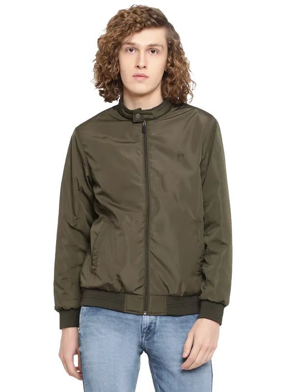 Mettle Men Olive Green Bomber Jacket