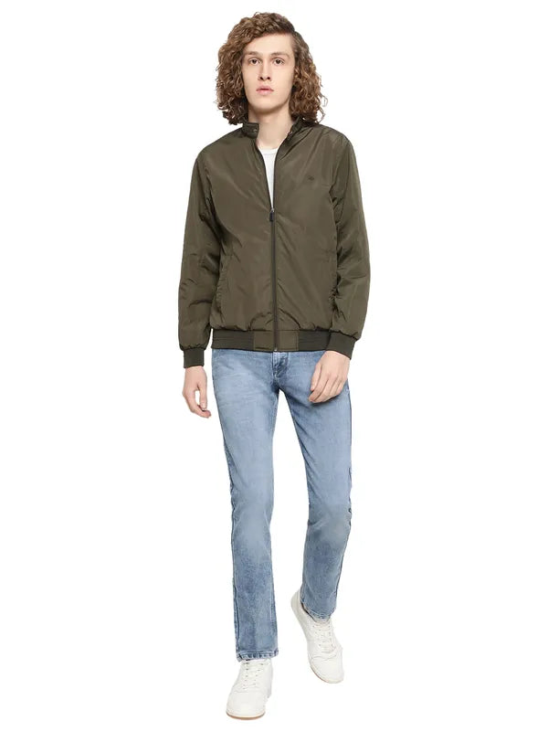 Mettle Men Olive Green Bomber Jacket