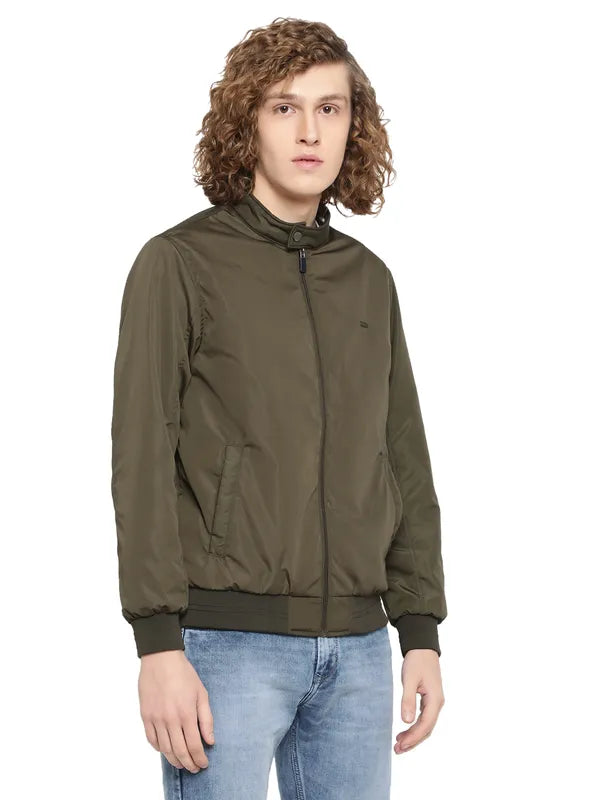 Mettle Men Olive Green Bomber Jacket