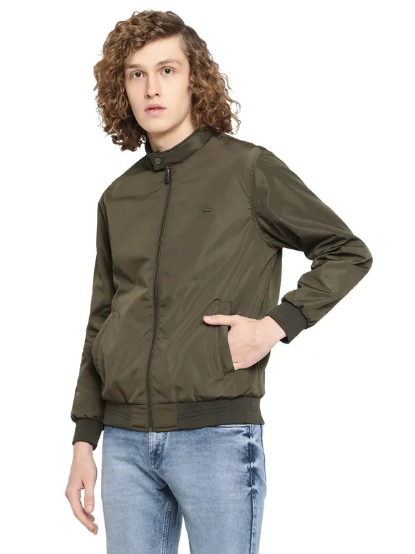 Mettle Men Olive Green Bomber Jacket