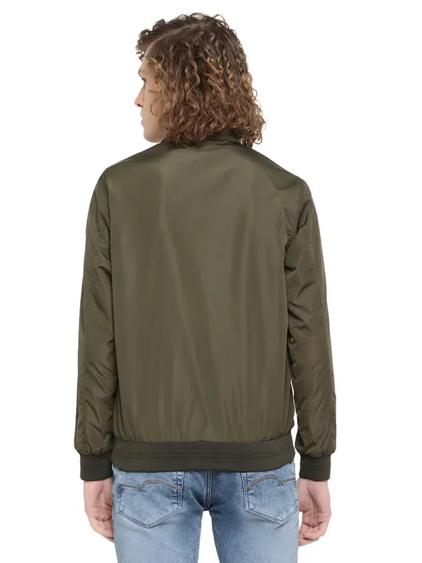 Mettle Men Olive Green Bomber Jacket