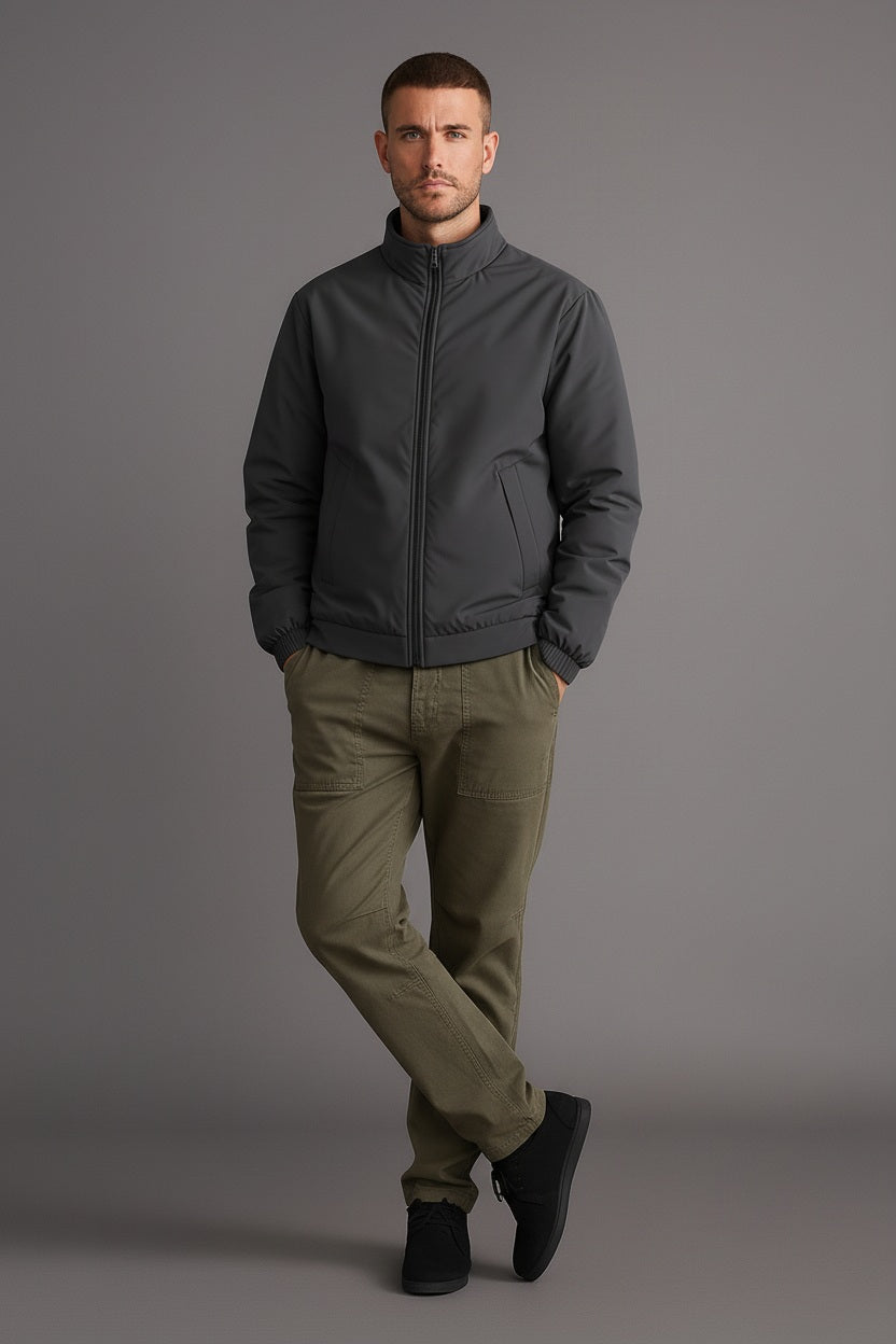 Men Graphite Lightweight Bomber Jacket